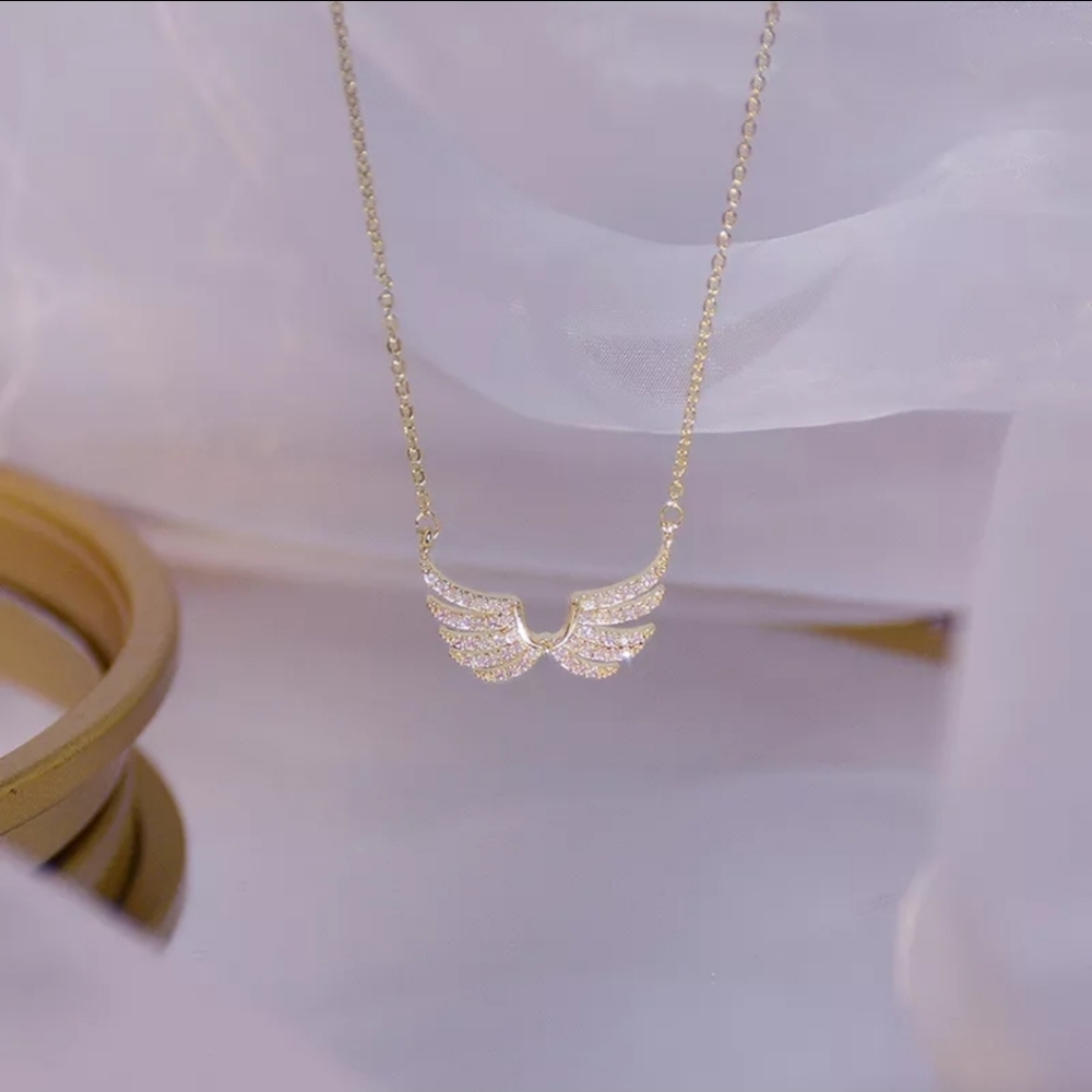 Gold Angel Wing Necklace - Picture 3 of 4